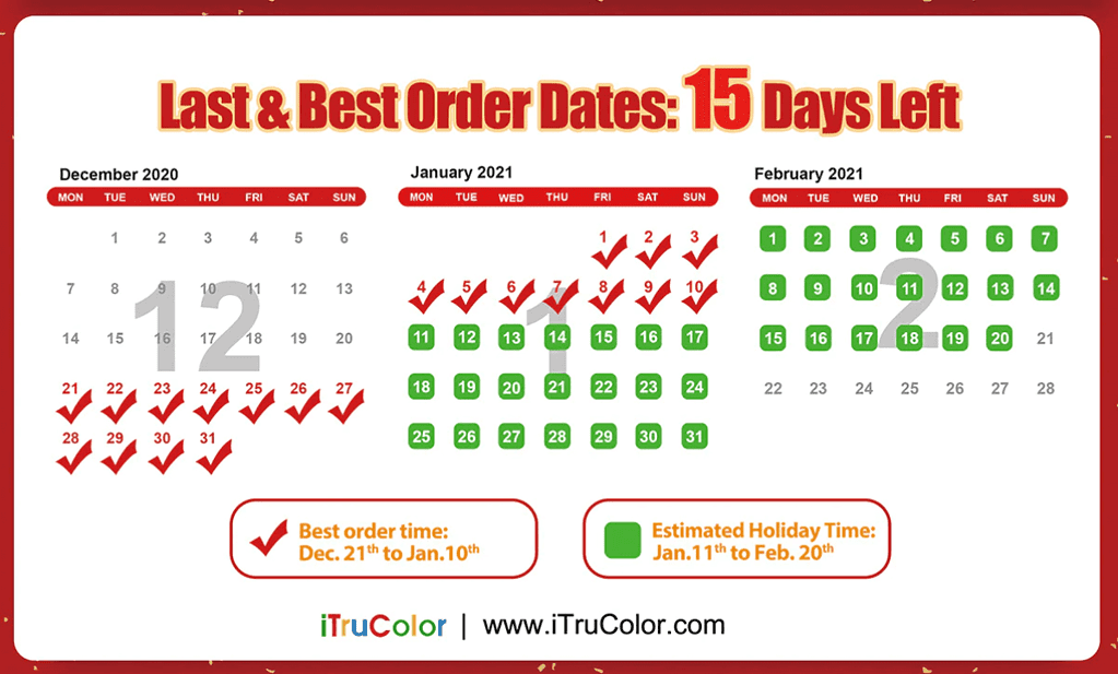 iTruColor Best Order Date